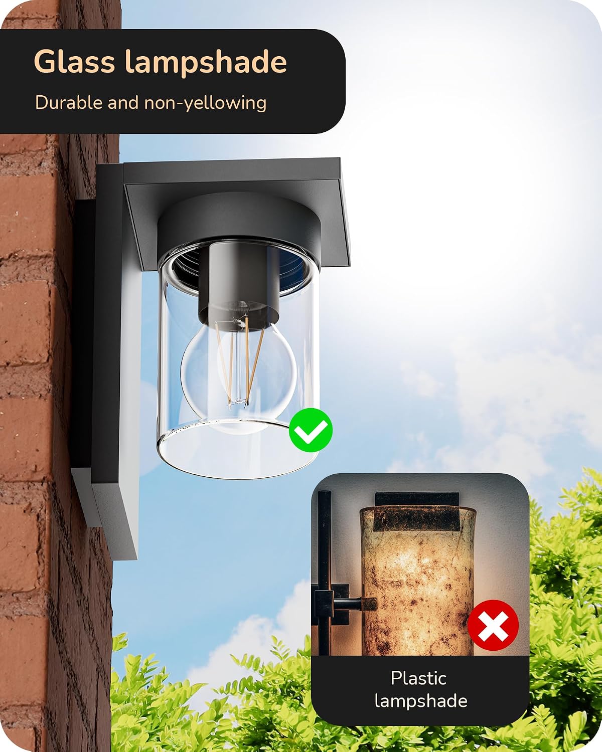 Thumbnail 4 de EDISHINE Vintage Outdoor Wall Lantern Light (IP44) with E27 Socket in Anthracite