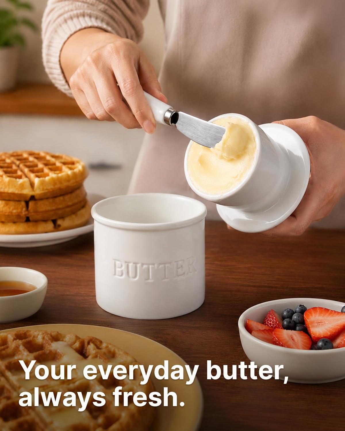 Thumbnail 3 de Zulay Bell Shaped Butter Crock with Lid