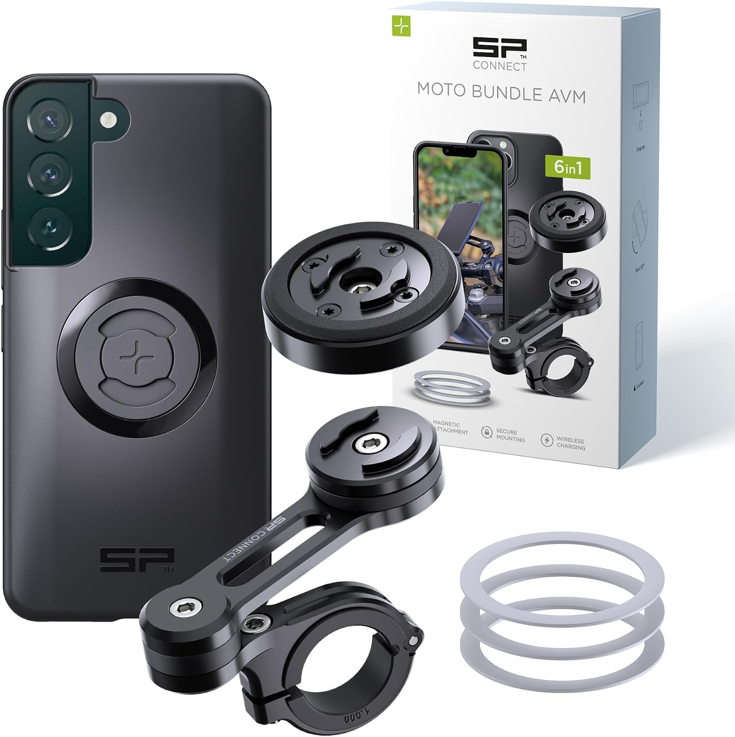 Detalle de SP CONNECT Support de téléphone Moto avec module anti-vibrations SPC+ pour Samsung S22