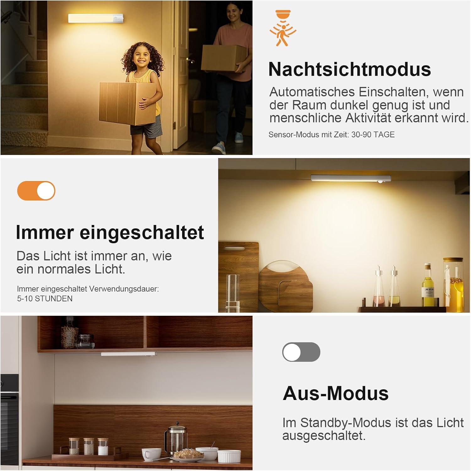 Thumbnail 3 de daphomeu 5 Pack 20cm dimmbare Unterbauleuchte für Küche