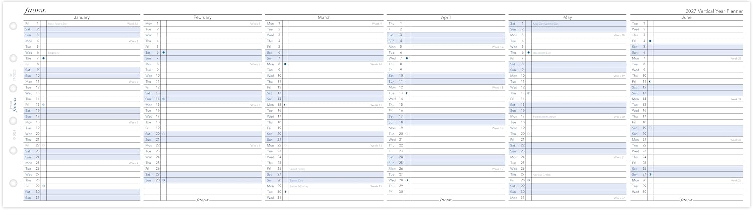 Detalle 2 de Filofax 27-68202 Pocket jaarplanner 2027, verticaal uitvouwbaar