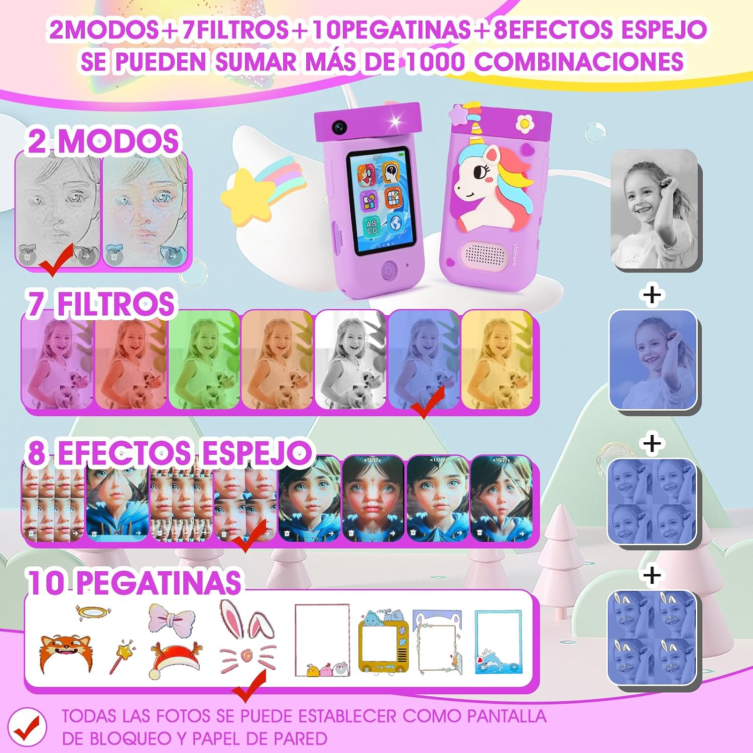 Thumbnail 2 de ARNSSIEN A200 smartphone infantil cámara 180°