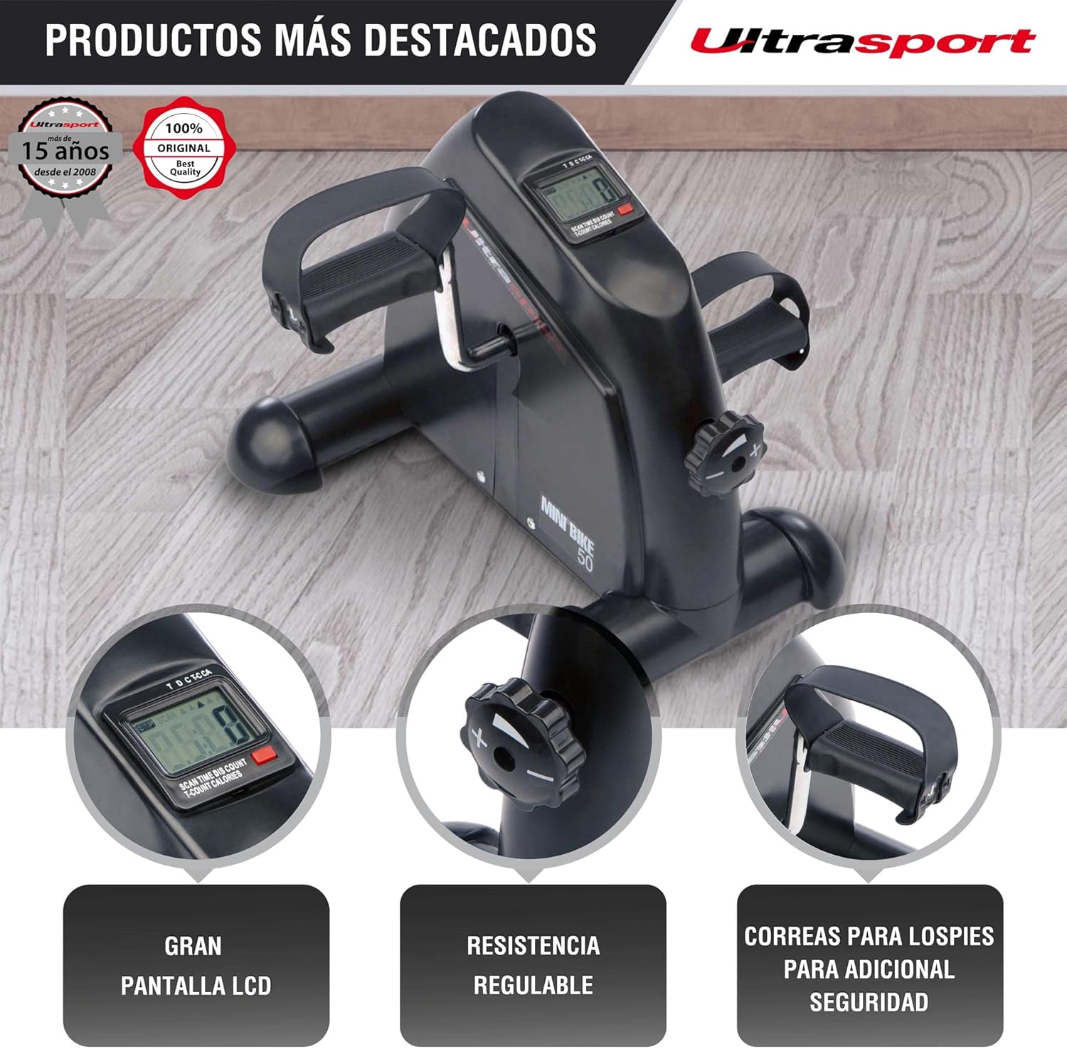 Detalle 2 de Ultrasport MB 50 minibicicleta 2 kg para brazos y piernas