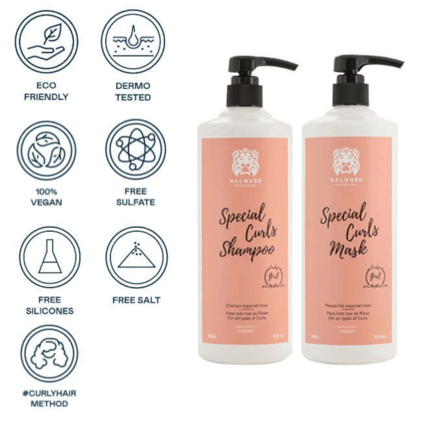 Detalle 2 de Valquer Pack Rizos Champú 1000 ml + Mascarilla 1000 ml método curly