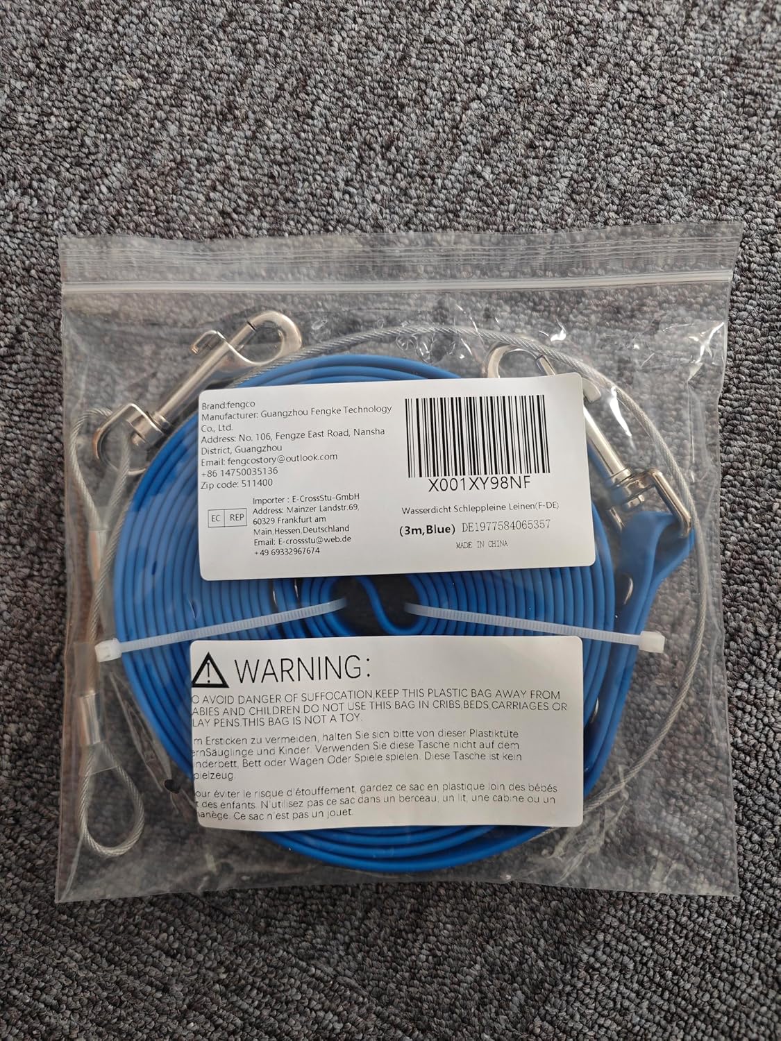 Detalle 2 de fengco Wasserdicht Schleppleine 3 m Blau