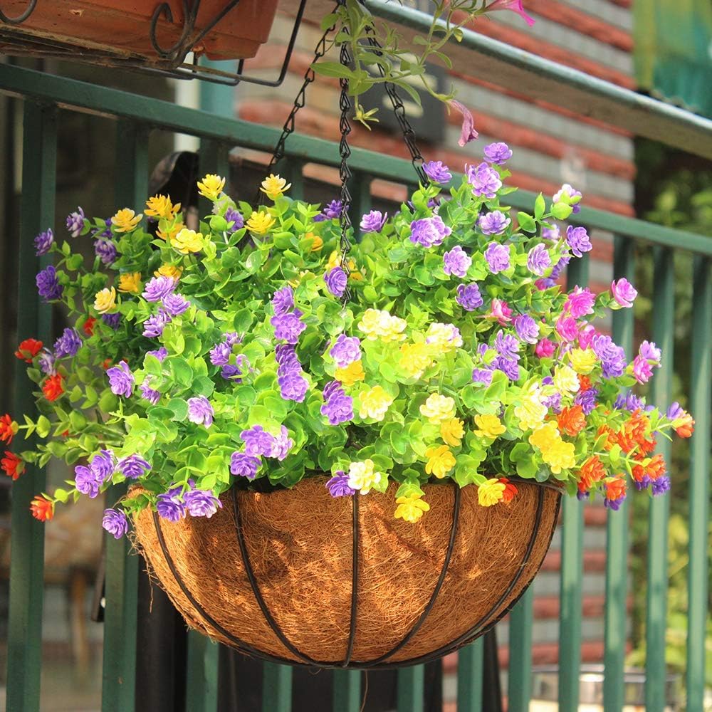 Detalle de Amajoy 15 Bundles Outdoors Artificial Flowers – UV‑Resistant Faux Plants for Indoor and Outdoor Decor