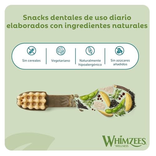Detalle de WHIMZEES Caja Surtida S, 56 Piezas – Golisinas dentales naturales para perros pequeños