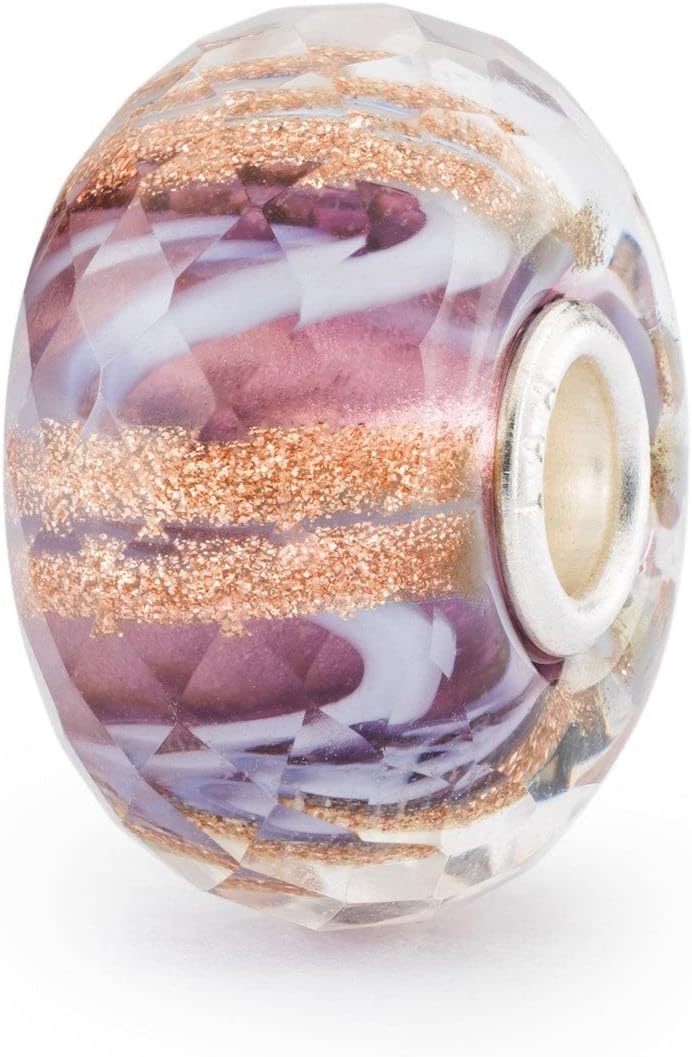 Detalle de Trollbeads Melodia in perla di vetro viola TGLBE-30102