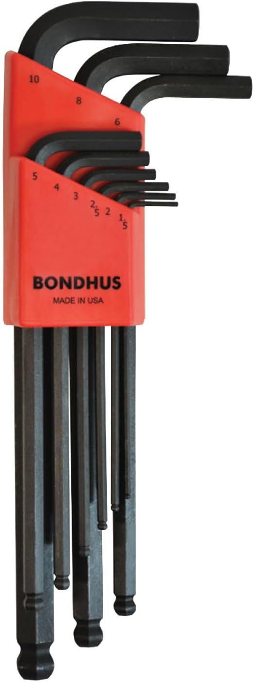 Detalle de BONDHUS 10999 BLX9M 六角ボールポイントLレンチ ロング9本組・プロガード黒染め