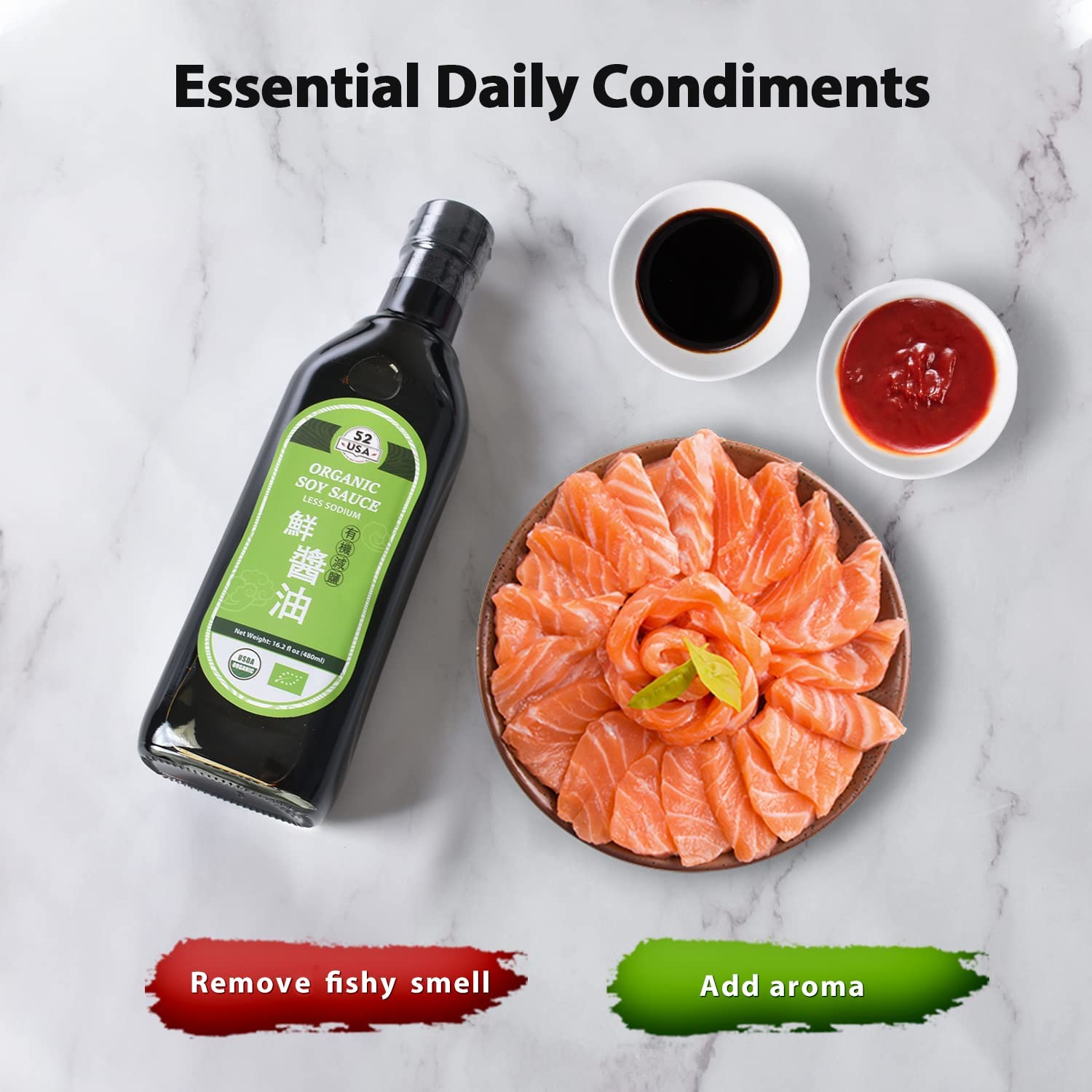 Detalle 1 de 52USA Organic Low Sodium Soy Sauce, 16.2 oz (480ml)
