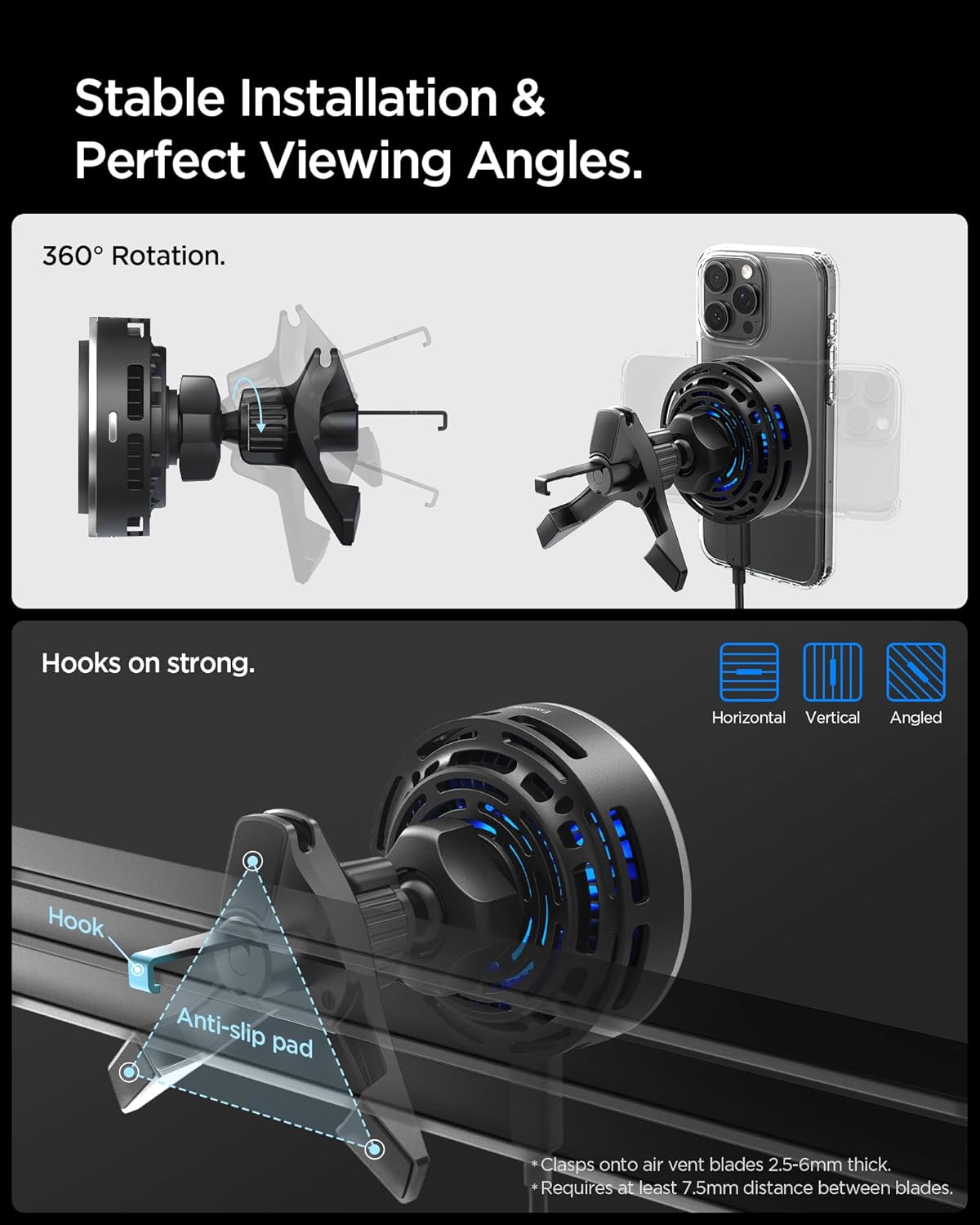 Thumbnail 4 de Spigen Essential CryoMax MagFit Qi2 15W Chargeur MagSafe voiture sans fil avec refroidissement