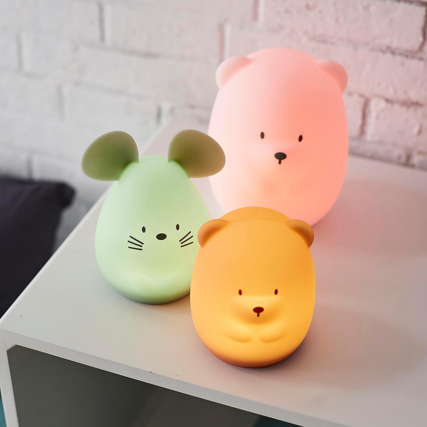 Thumbnail 3 de Nattou LED-Nachtlicht Bär aus Silikon – BPA-frei, vegan, 12 cm, braun