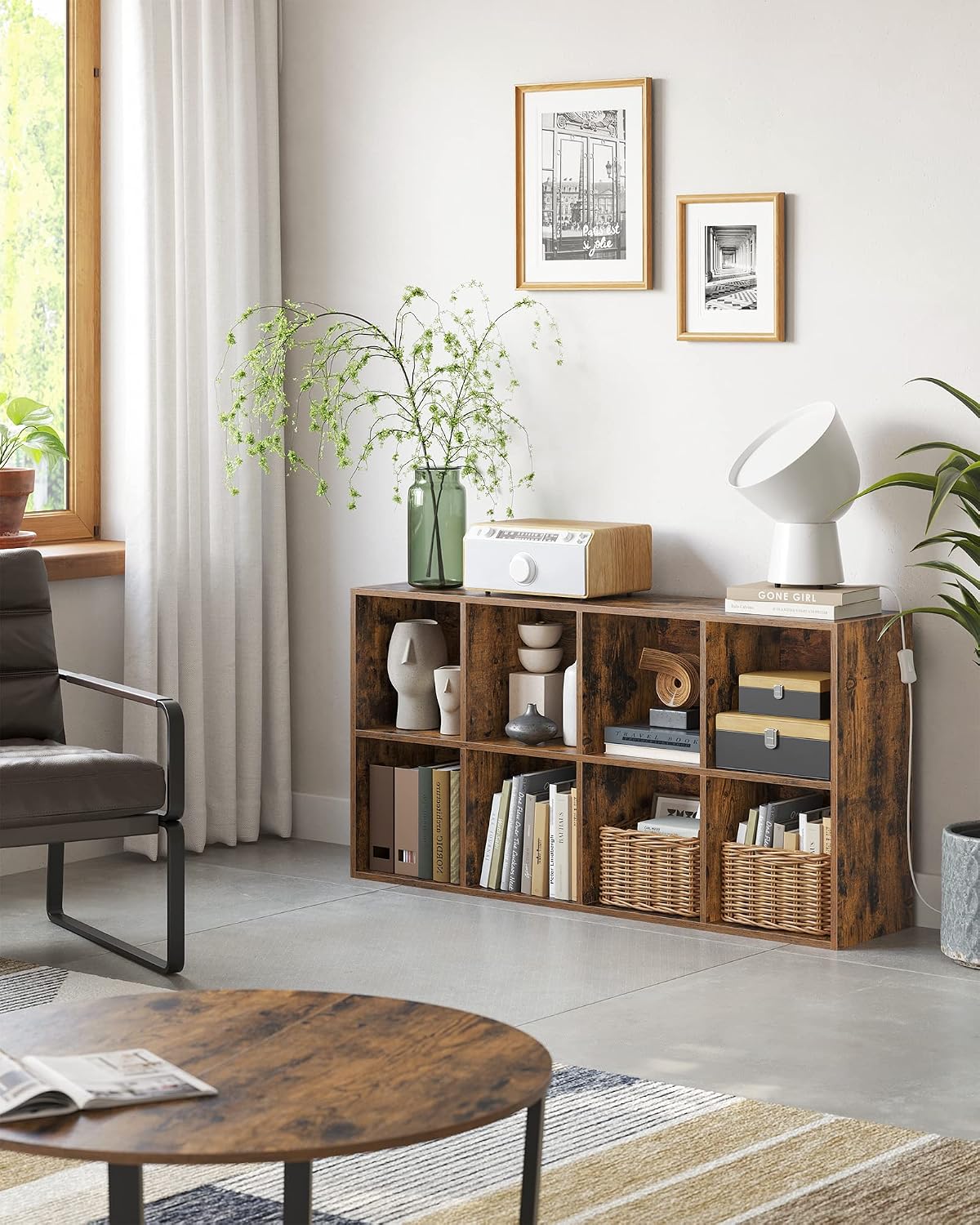 Thumbnail 3 de VASAGLE CUSTOS LBC024T01 Bookcase, 8 Compartments, Rustic Brown