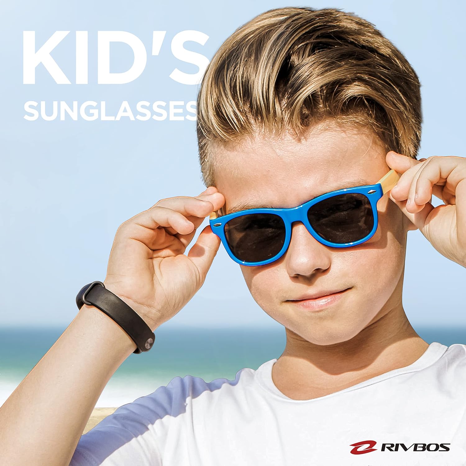 Thumbnail 1 de RIVBOS Kinder Polarisierte Sonnenbrille mit Riemen RBK004 – farbenviell und bruchsicher