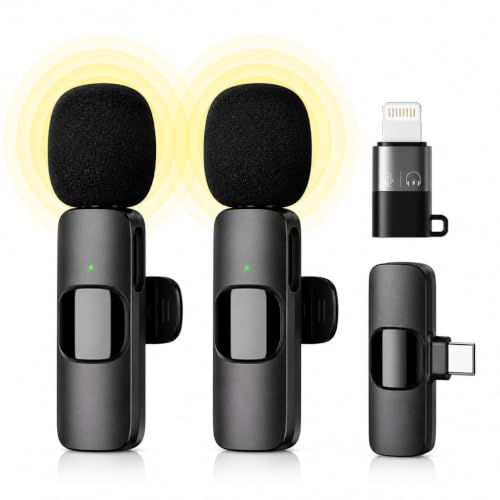 Imagen de Qhot Kabelloses Lavalier Mikrofon für iPhone, Android & Handy – USB-C & Lightning, 10h Akku, 2,4 GHz Wireless en OfertitasTOP