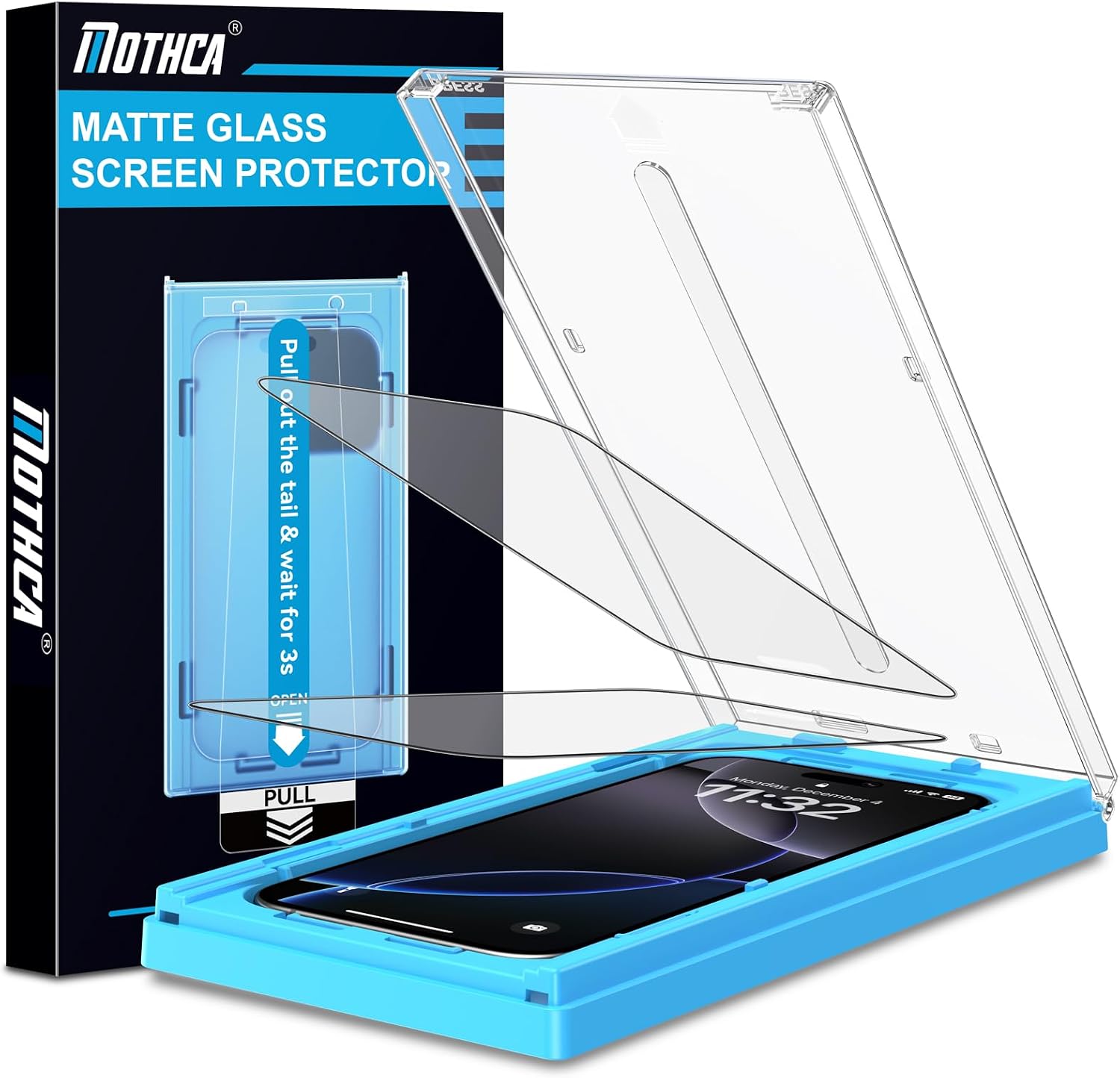 Detalle de Mothca matte Displayschutzfolie für iPhone 17 Pro Max / 16 Pro Max (6,9 Zoll) – 2er Pack mit Quick-Fix Rahmen