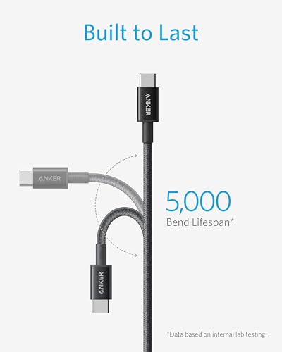 Detalle de Anker USB C to USB C Cable (100W, 10 ft, Nylon) — 1-Pack