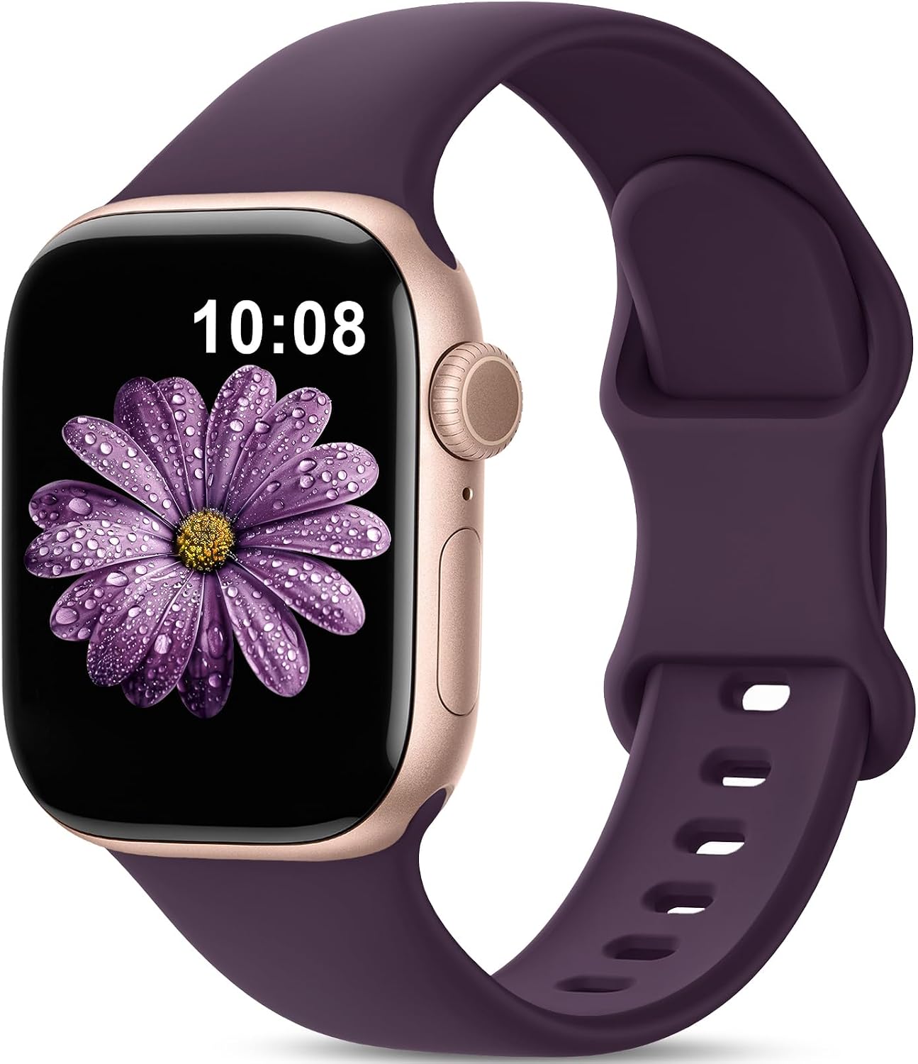 Detalle de DigiHero Sport Strap for Apple Watch – Soft Silicone Band for All Series (40mm–49mm), Plum