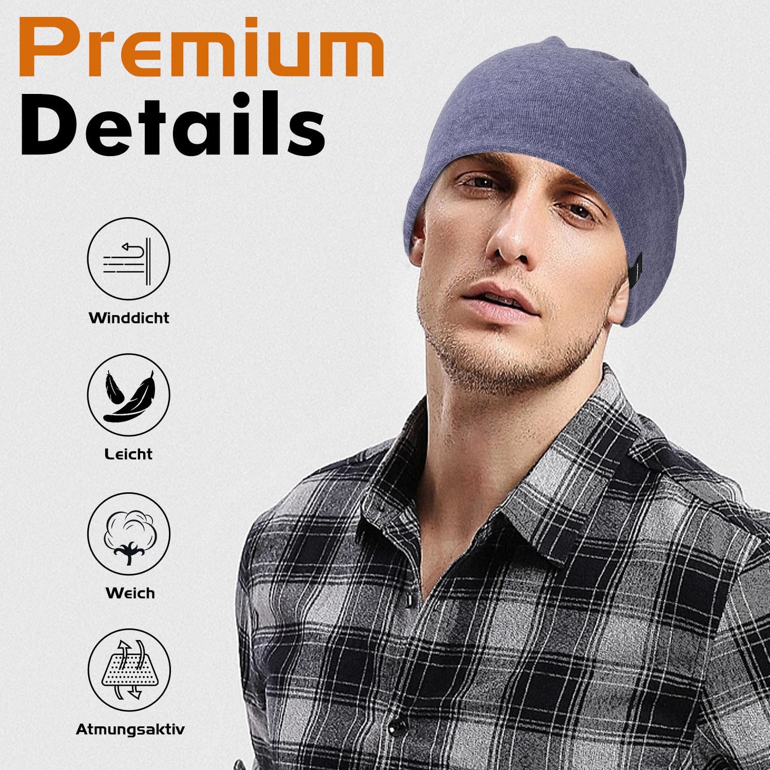 Detalle de Mütze Herren Damen Leichte Slouch Beanie – elastisch, atmungsaktiv und vielseitig