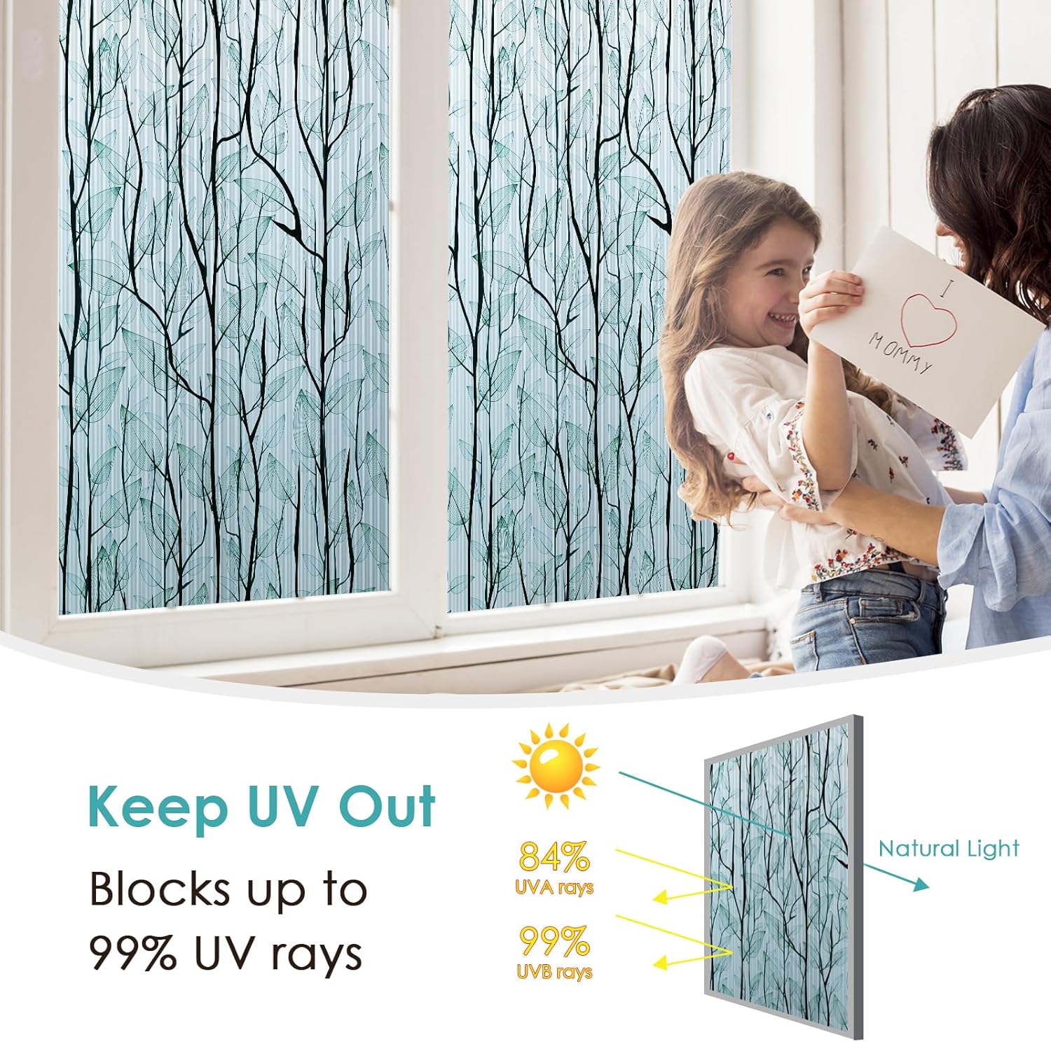 Detalle de dktie Blickdichte Fensterfolie mit Riffelung – Sichtschutz- & UV-Schutzfolie für glatte Glasflächen (44,5 x 200 cm)