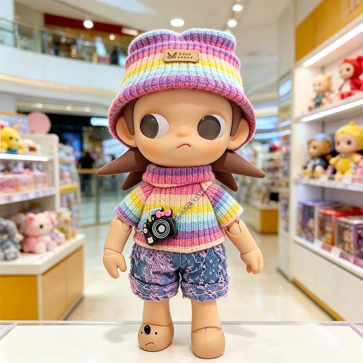 Detalle 2 de Clothes for Lububu 17cm Dolls Purple Pants Set