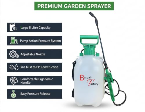 Detalle de BARGAIN FACTORY 5L Garden Pressure Sprayer with Shoulder Strap