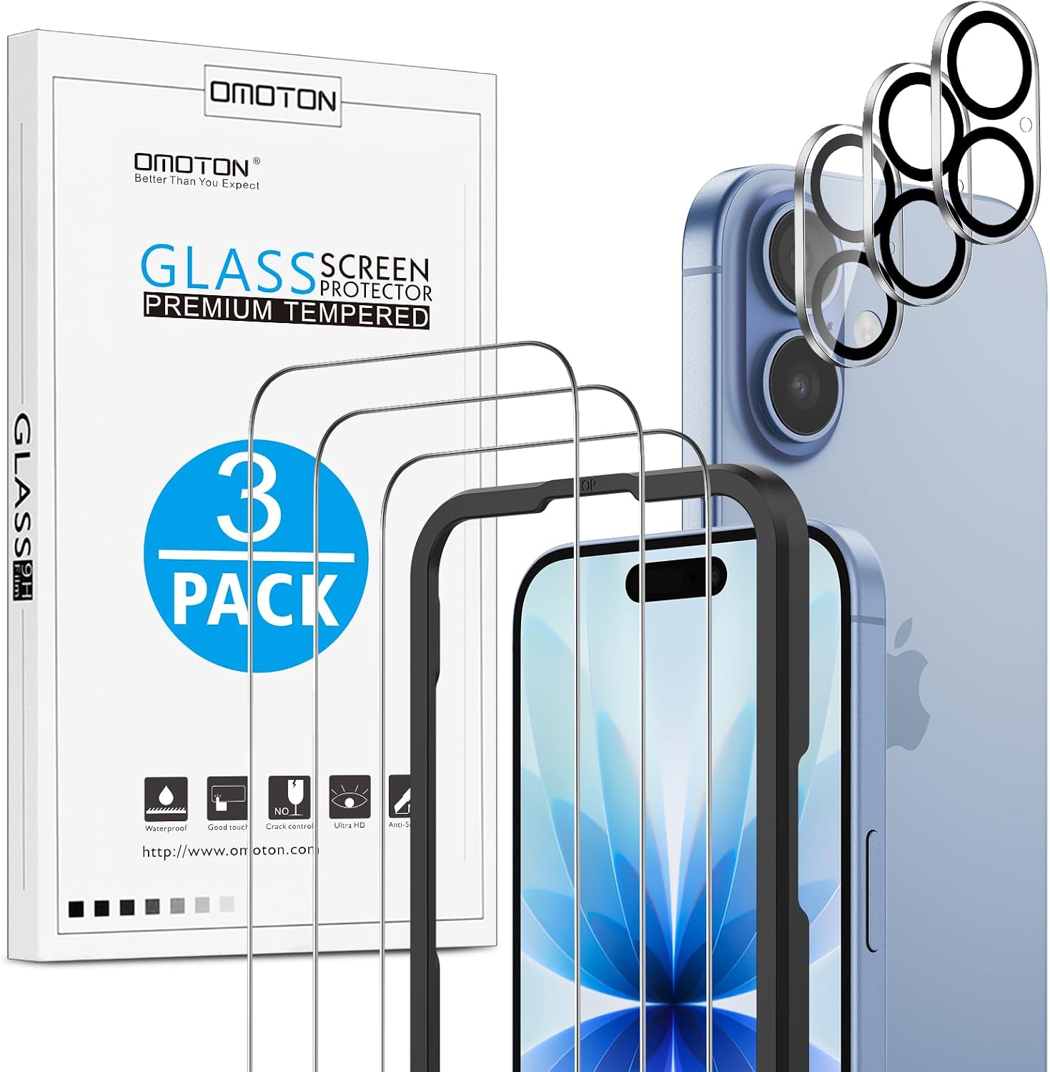 Detalle de OMOTON Panzer für iPhone 17, 3+3 Stk.