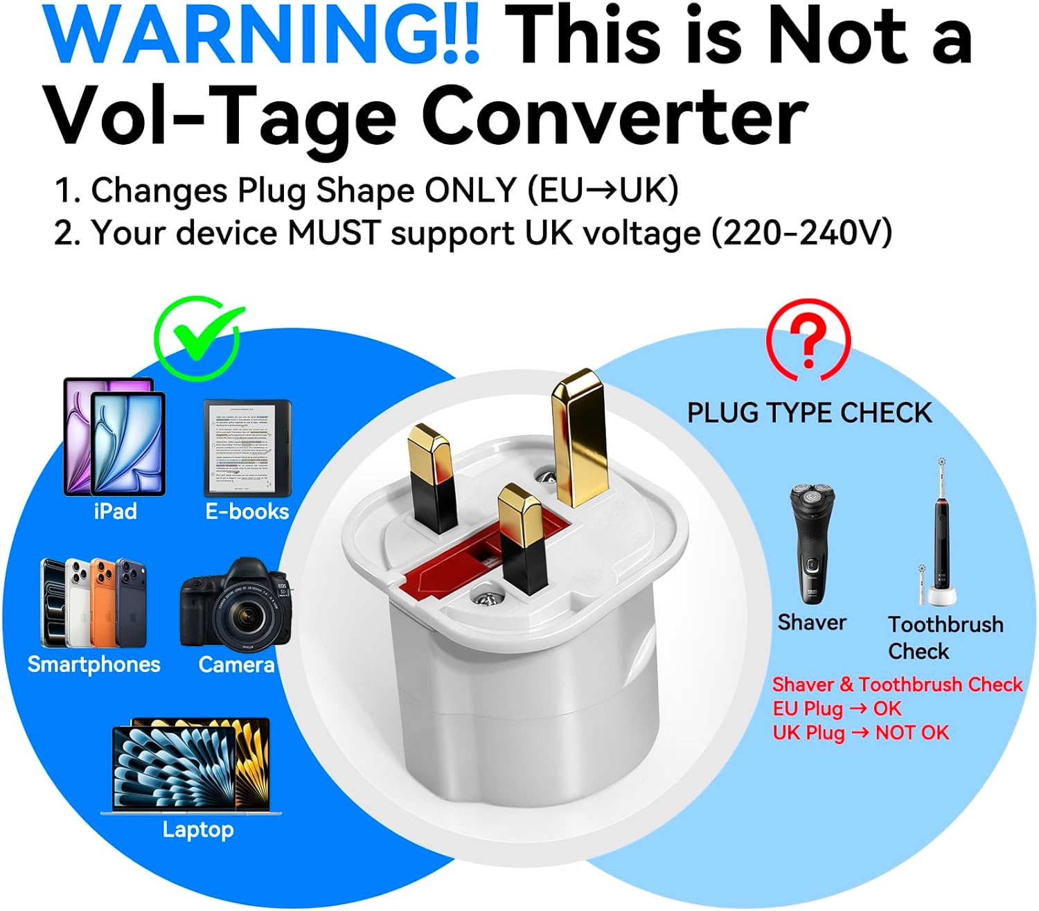 Thumbnail 2 de VGUARD European to UK 13A Adapter