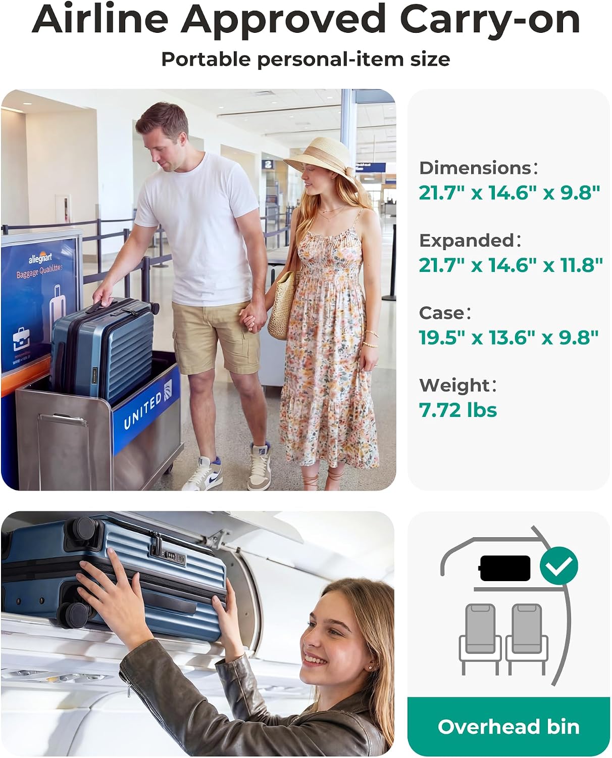 Detalle 2 de BAGSMART Carry-On Suitcase 20-Inch