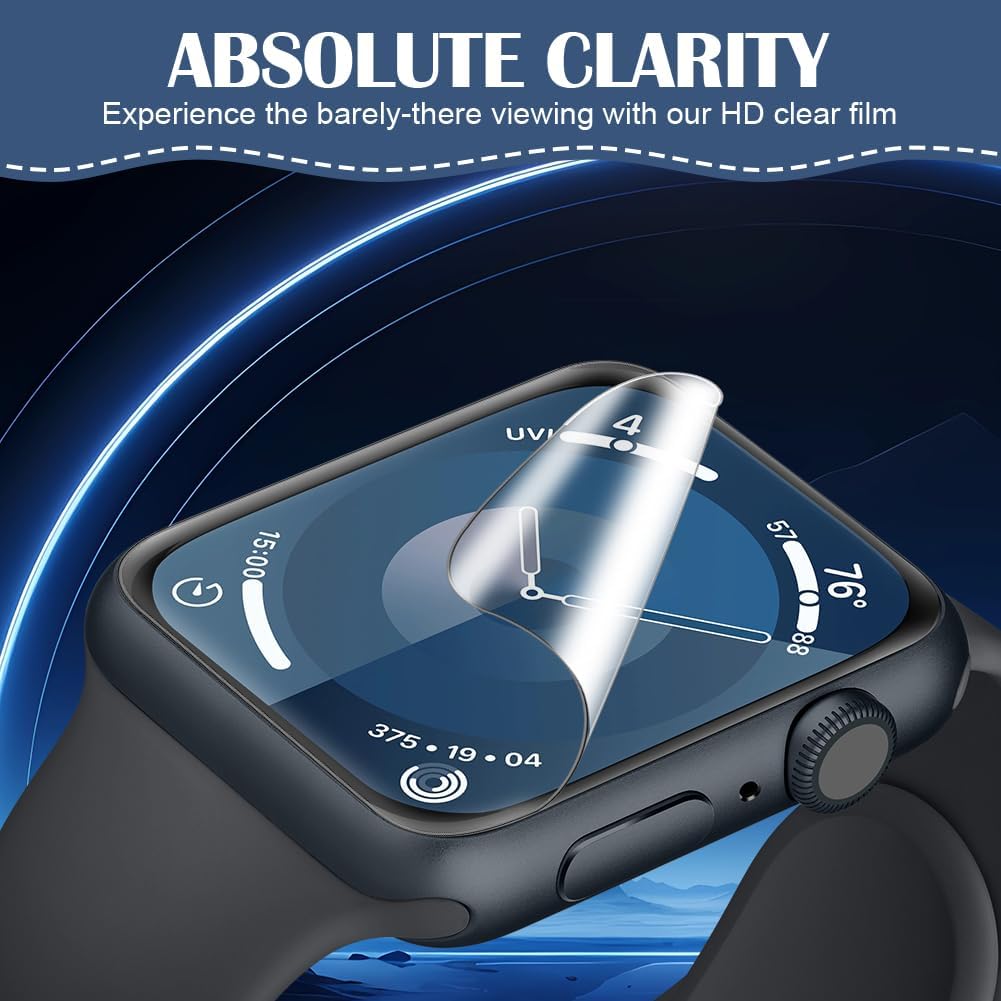 Detalle 2 de OFFCUP Apple Watch Series 7, 8 & 9 45mm TPU Screen Protector, 6 Pack