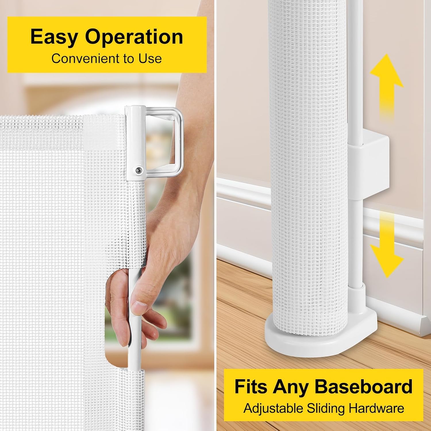 Thumbnail 5 de Bingguz AKTDWP6K 42-Inch Retractable Baby Gate, Reinforced Mesh, Double Lock