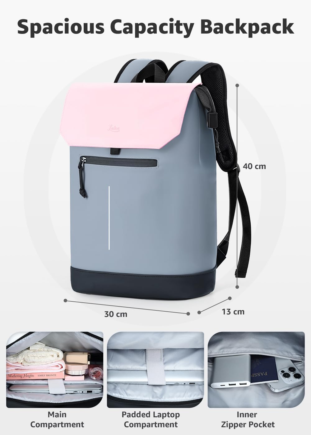 Thumbnail 4 de Lekespring Laptop Backpack Waterproof Rucksack Bag (17L) with Anti-theft zips and padded straps