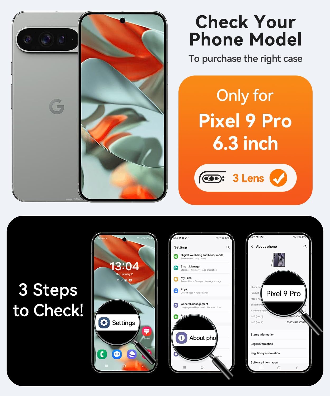 Thumbnail 1 de CANSHN Magnetica Cover per Google Pixel 9 Pro (6.3”) – Verde Profondo, Protezione Fotocamera a Copertura Totale