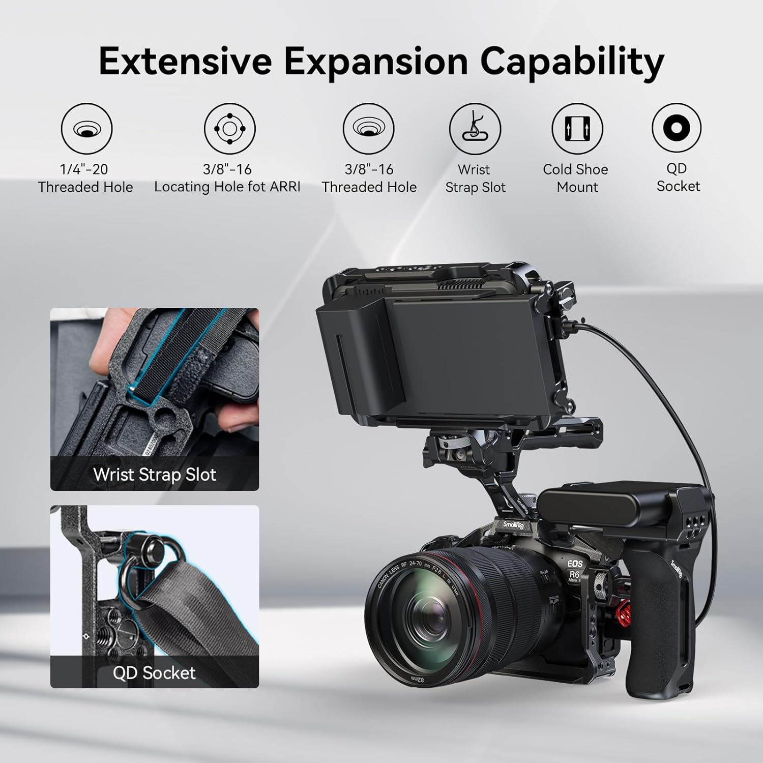 Thumbnail 1 de SMALLRIG Black Mamba Cage pour Canon R6 Mark II 158 g