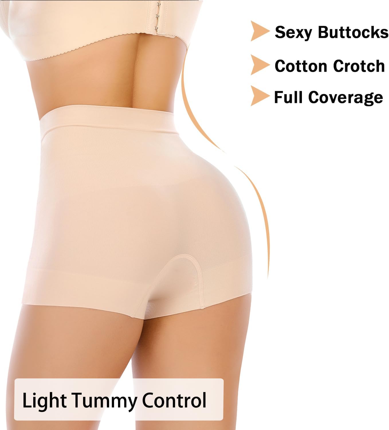 Detalle de Womens Seamless Shaping Boyshorts Panties: Light to Medium Waist Control, No-Dig Comfort