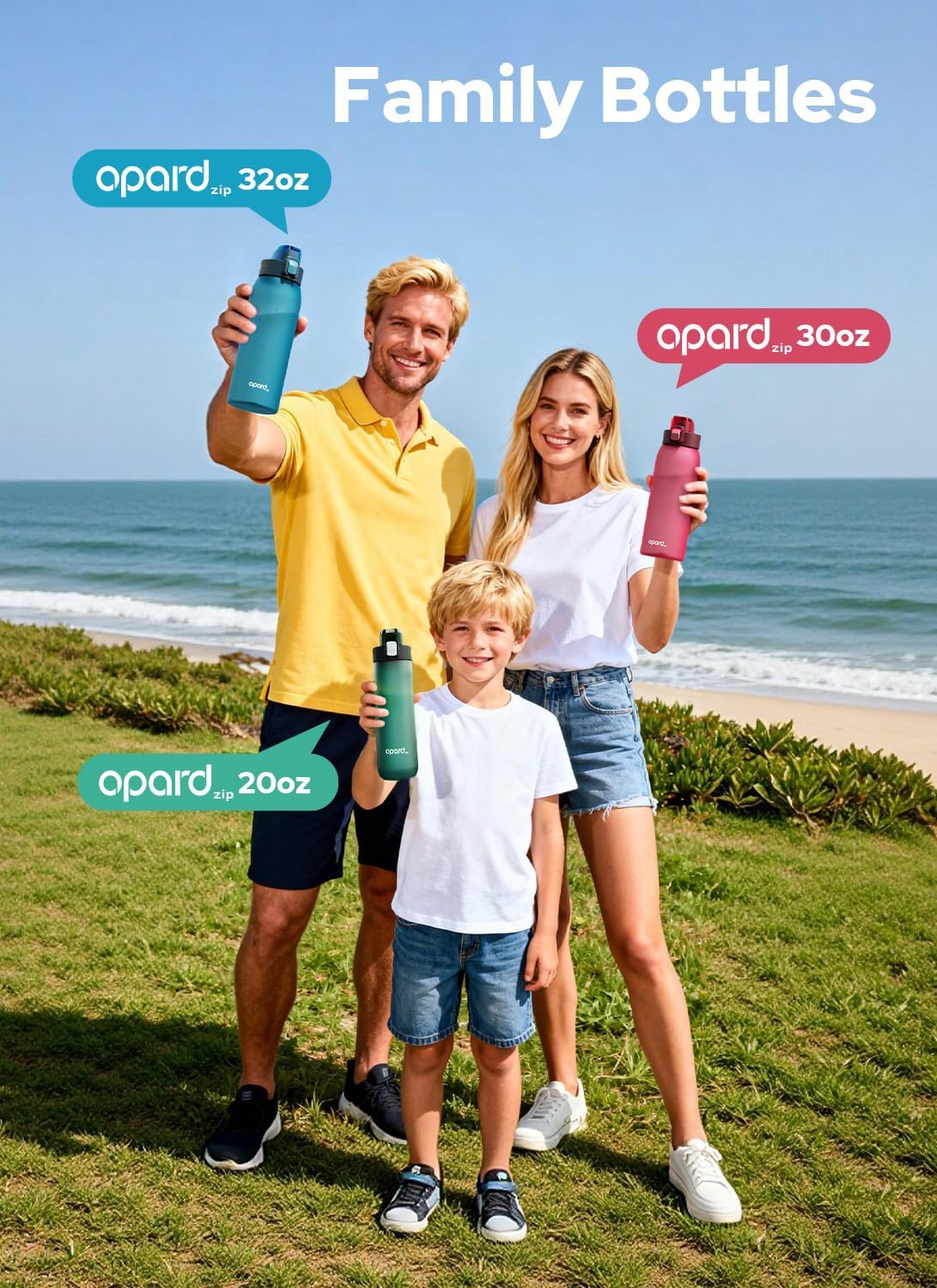 Thumbnail 6 de Opard Zip 1000ml Tritan water bottle with flip-top, leakproof lid (dishwasher safe)