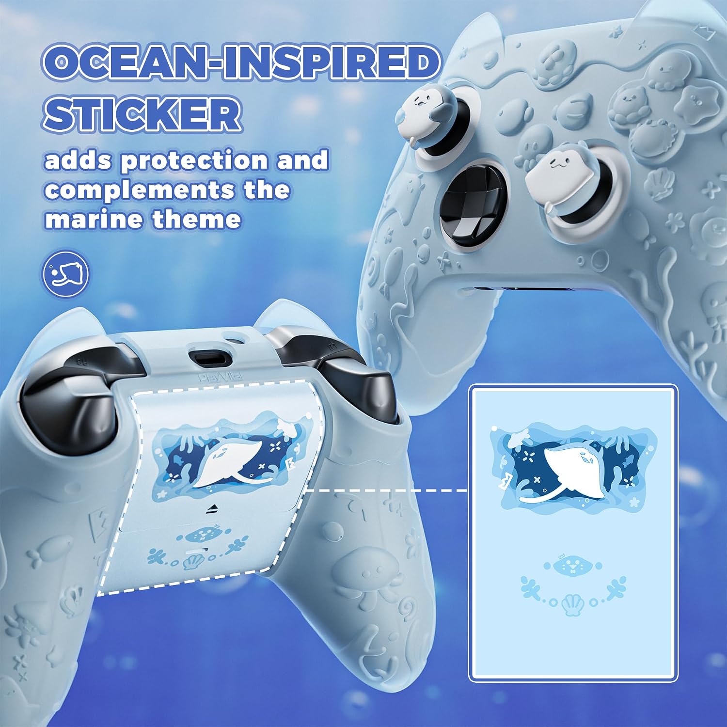 Thumbnail 6 de PlayVital Ocean Whisper Silicone Cover for Xbox Series X|S Controller — Mint Blue
