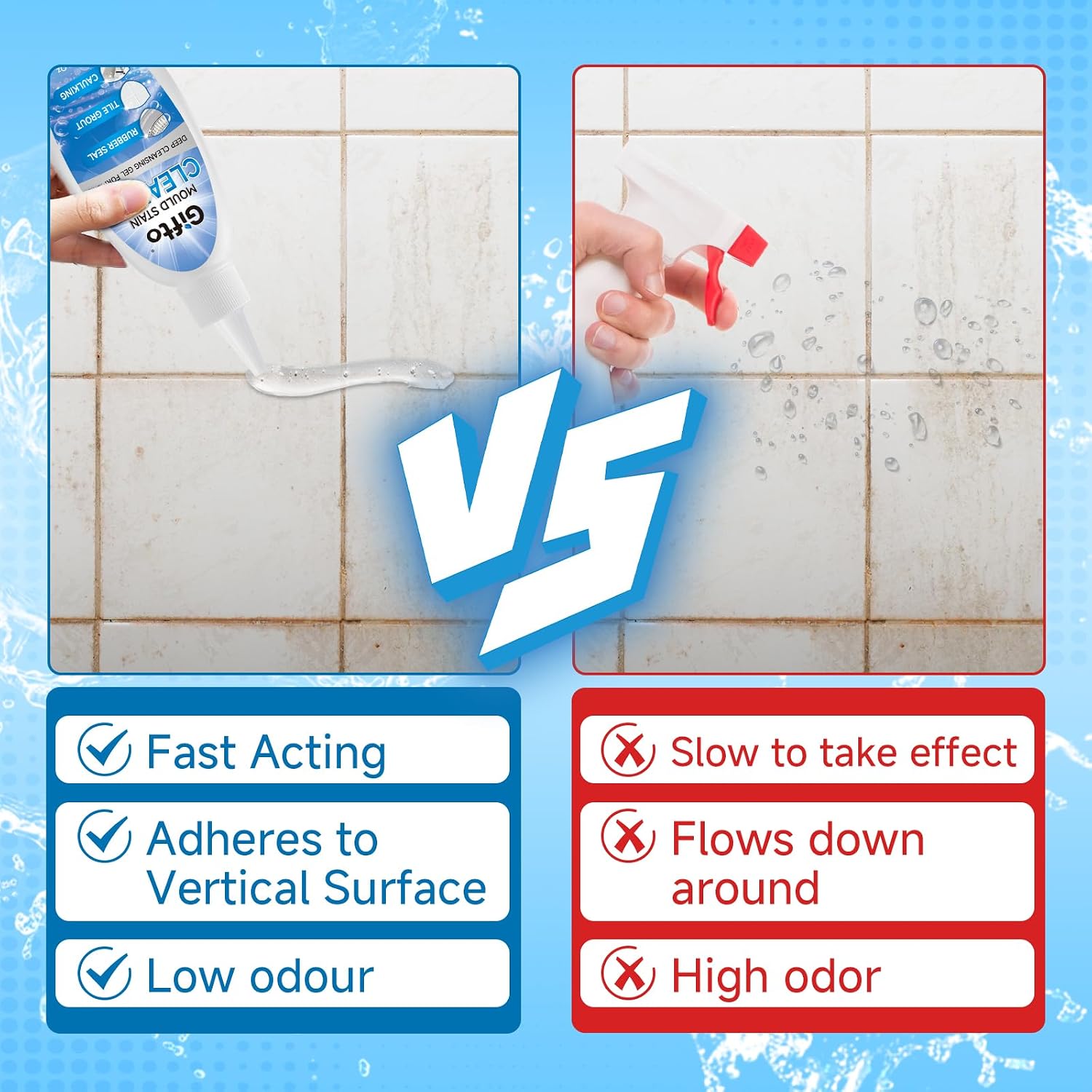 Detalle de Gifto Mould Remover Gel for Grout, Shower Tiles and Washer Seals