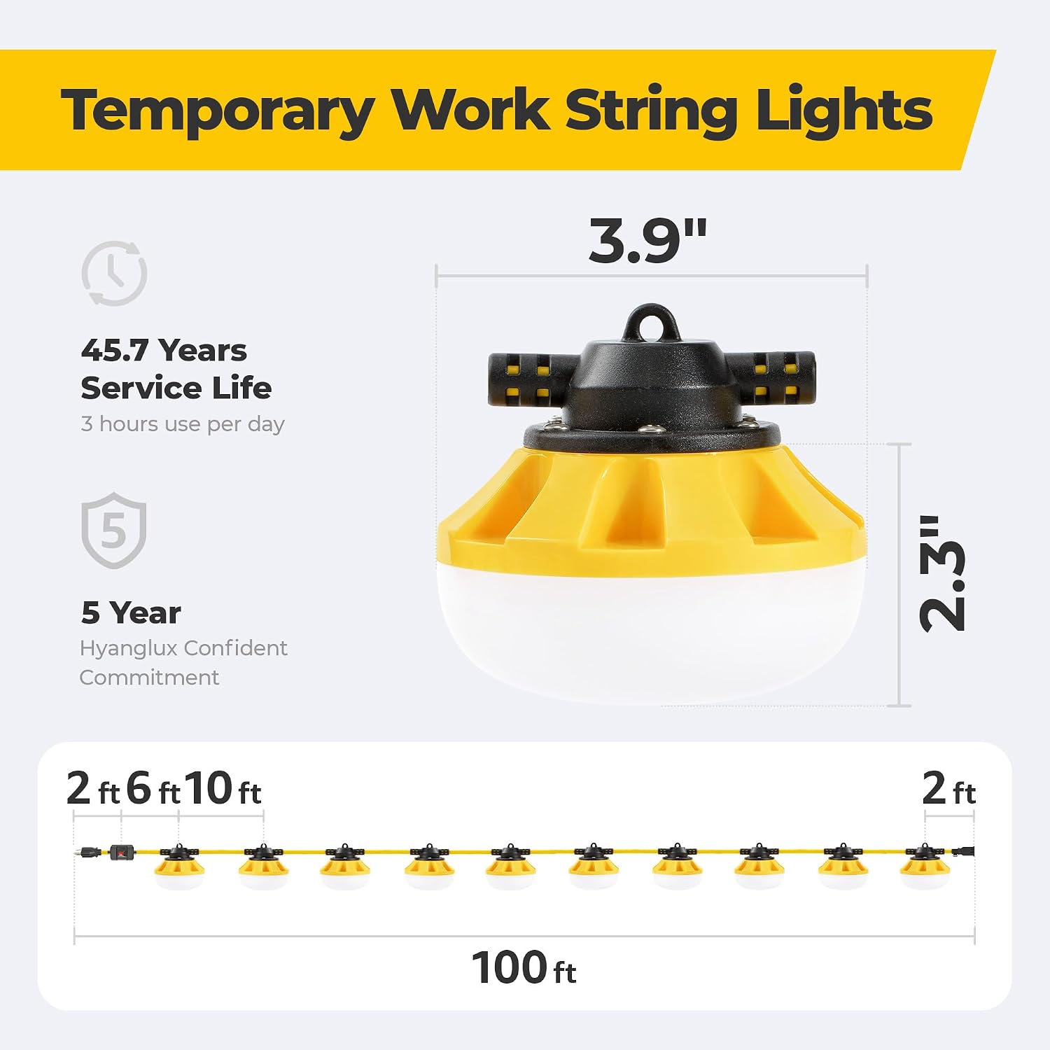 Detalle 2 de HYANGLUX 100ft Switch LED String Lights 100W
