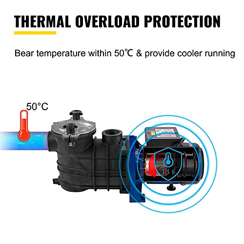 Detalle de VEVOR Bomba de Piscina con Filtración 18000 L/h, 1 HP, cuerpo ABS y motor de cobre — cesta de filtro extraíble