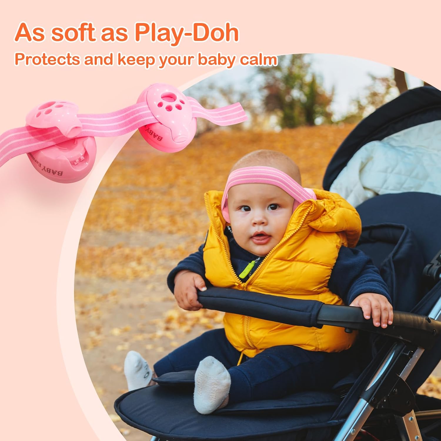 Thumbnail 2 de ZOHAN 001 Ear Defenders Baby 3-36 Months: Adjustable 23dB Noise Cancelling Earmuffs (Pink)