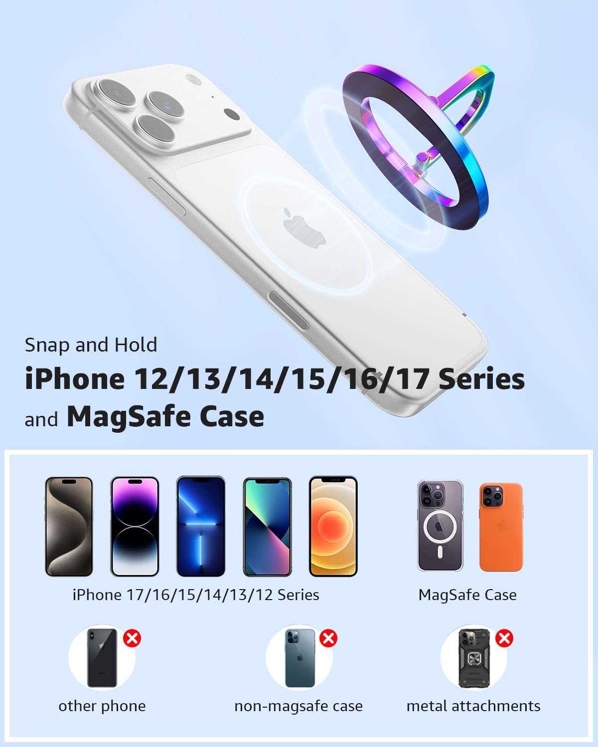 Thumbnail 5 de SUPERONE MagSafe Phone Grip with 5.5 lb Hold