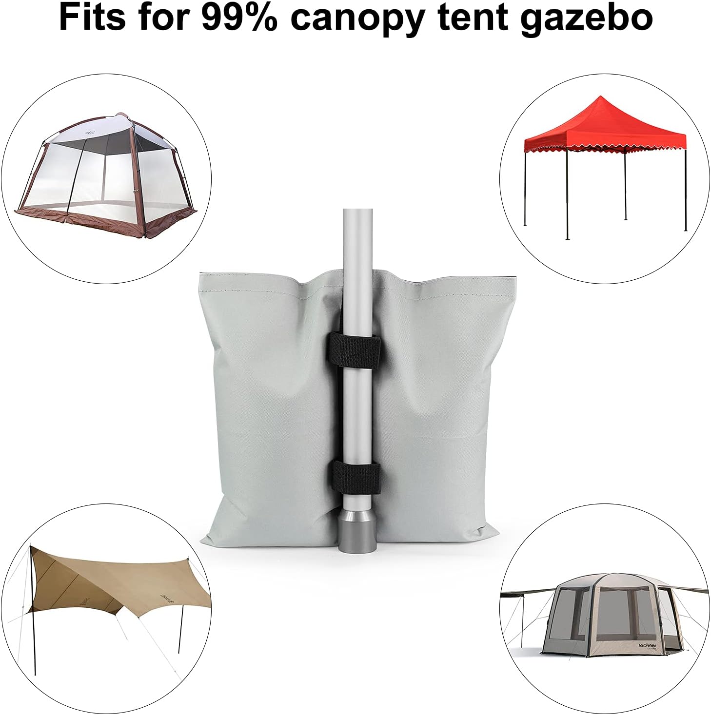 Thumbnail 4 de RIOGOO set da 4 sacchi di sabbia per gazebo/tenda pop up con doppia cucitura e chiusura doppia zip