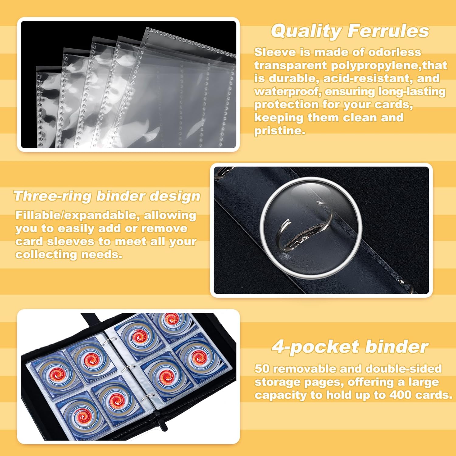 Thumbnail 4 de Jravkfi 400-Pocket Trading Card Binder