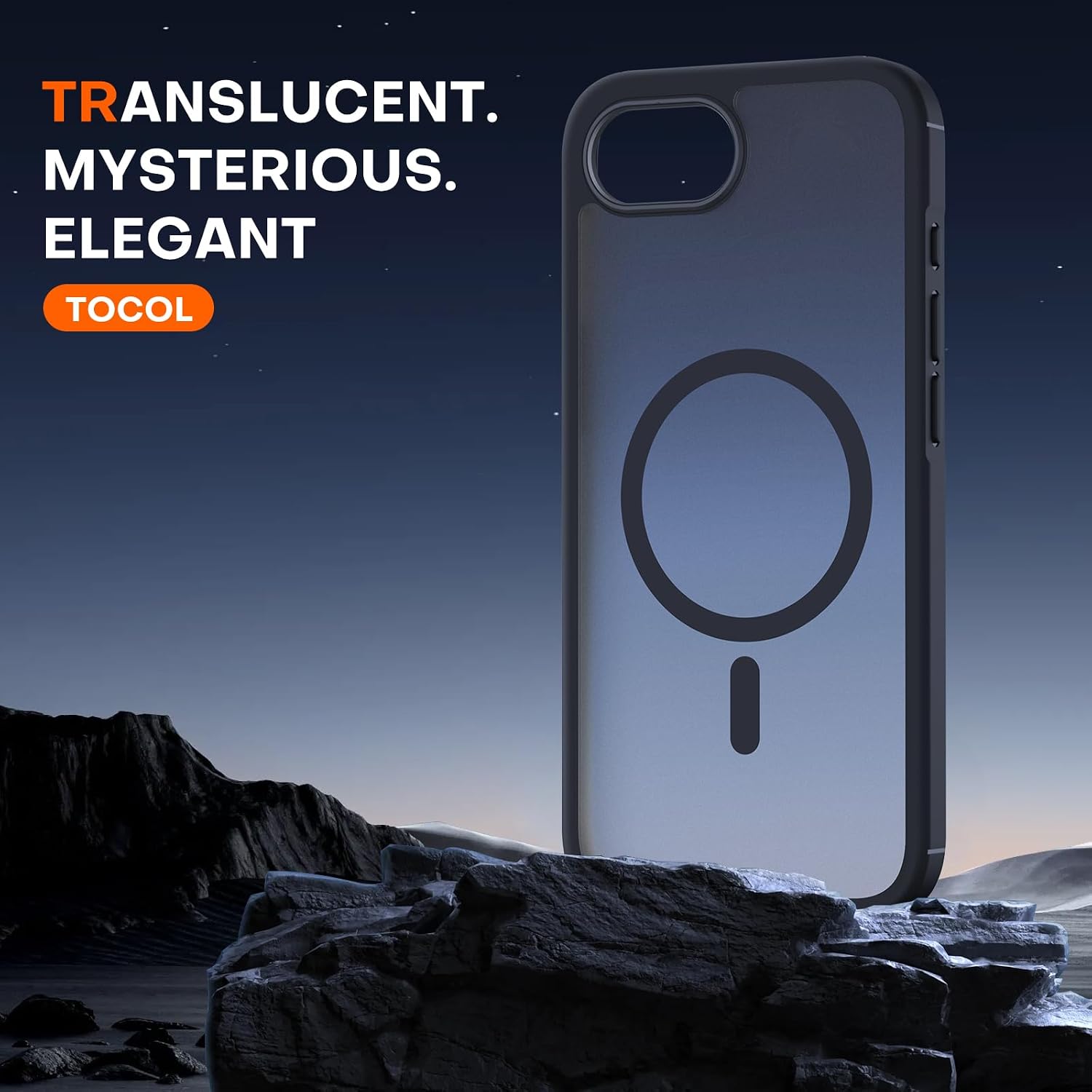 Detalle 1 de TOCOL Magnetic for iPhone 17e Case (6.1-inch, MagSafe) – Black, slim translucent TPU cover