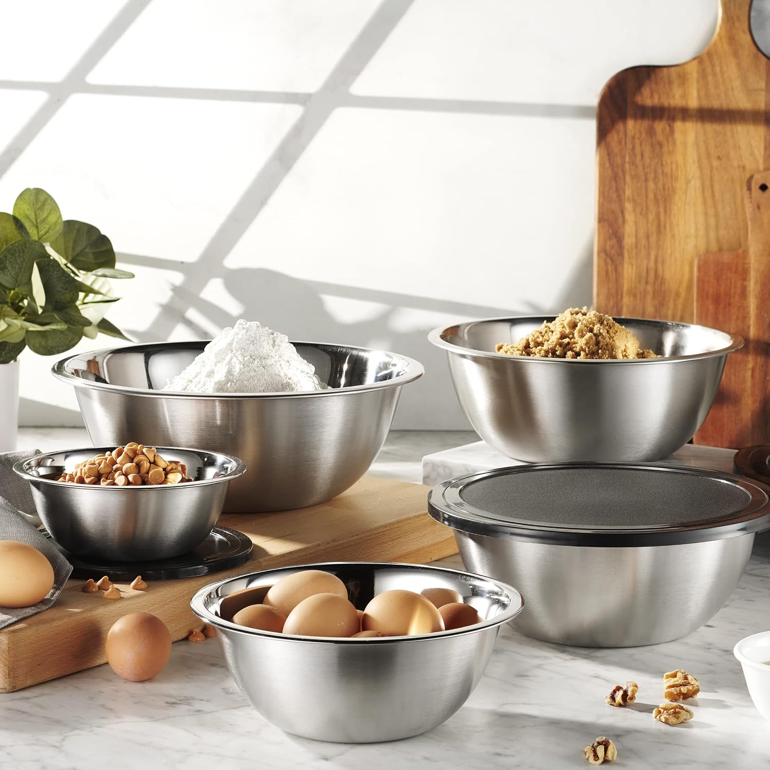Detalle 2 de WHYSKO 10-Piece Stainless Steel Mixing Bowl Set with Lids