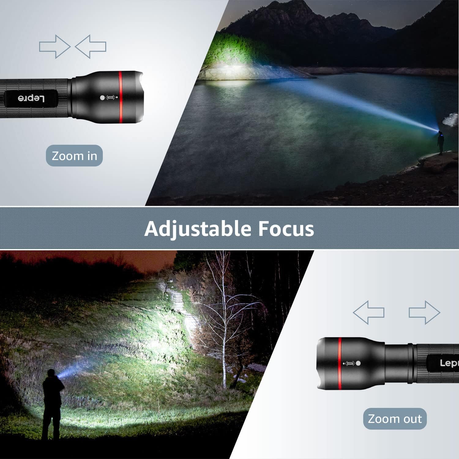 Detalle 2 de Lepro LED Torch 2 Pack 5-mode zoomable torch 🔦