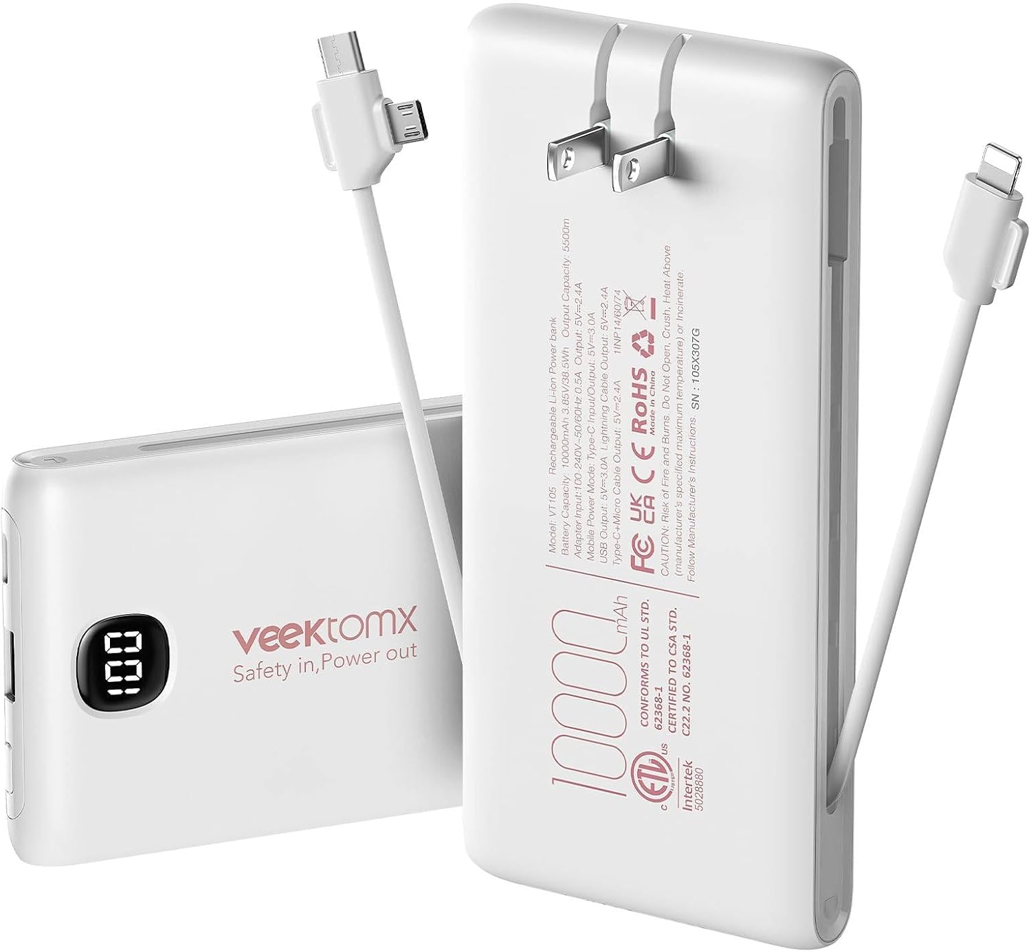 Detalle de VEEKTOMX Portable Charger 10000mAh