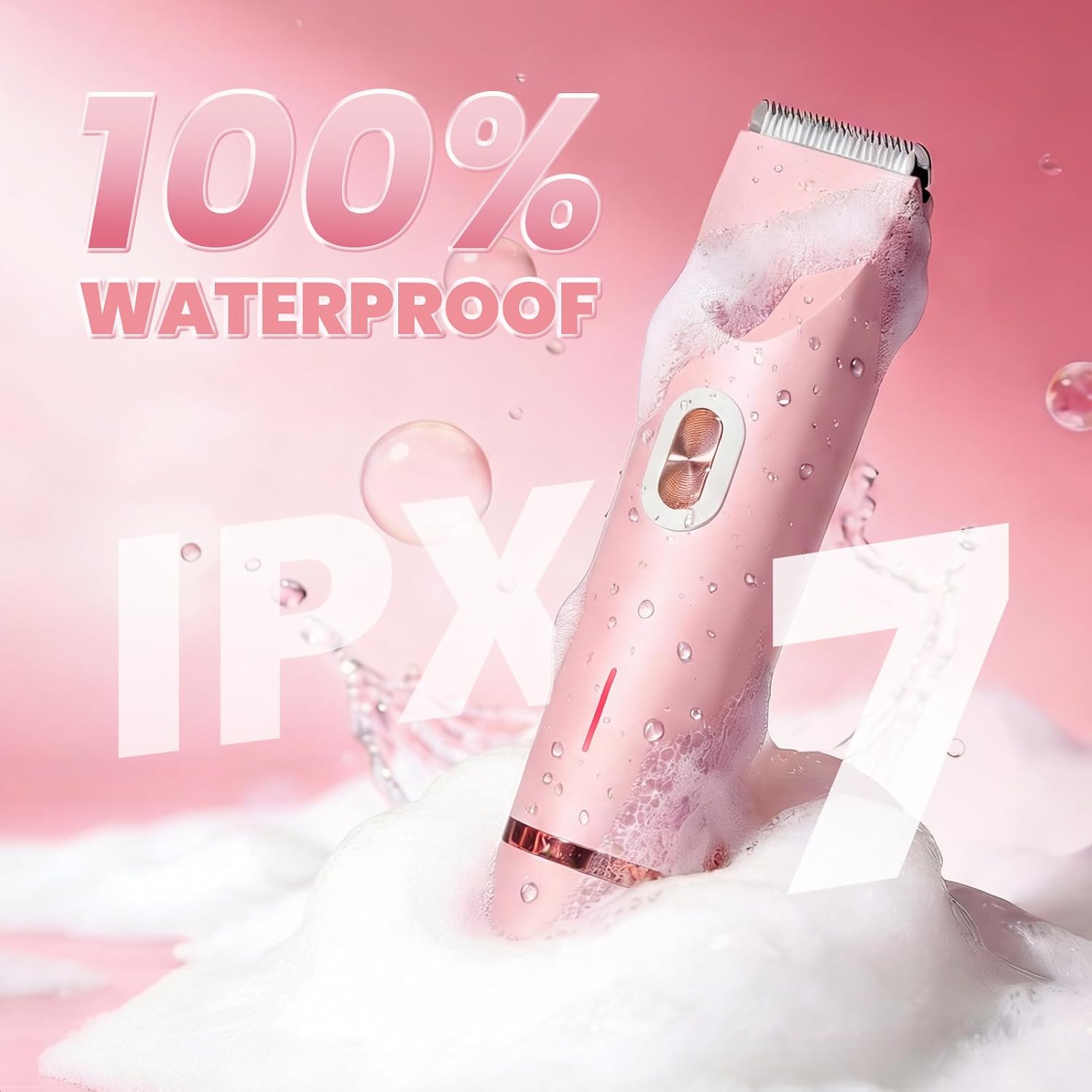 Thumbnail 3 de Elektrischer Rasierer Damen 2-in-1 Doppelkopf (Intim + Gesicht) mit USB‑C-Laden – wasserdicht & leicht zu reinigen