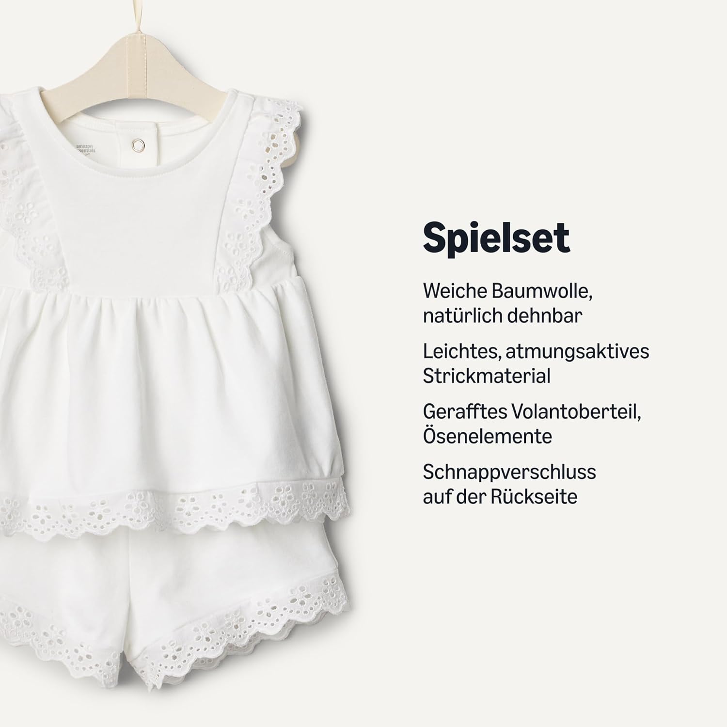 Thumbnail 1 de Amazon Essentials x Sofia Grainge Baby: Mädchen-Set aus Baumwoll-Top mit Lochstickerei & Shorts